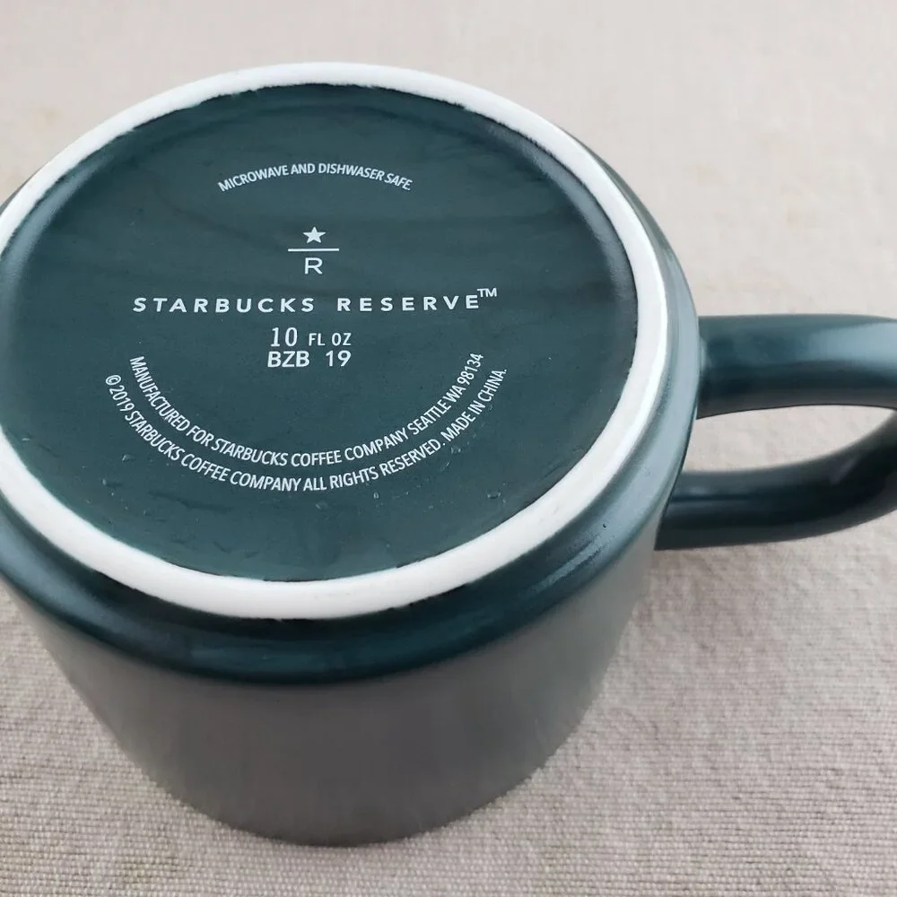 RARE 2019 Starbucks Reserve Matte & Glossy Green Coffee Mug Set *SAMPLES*